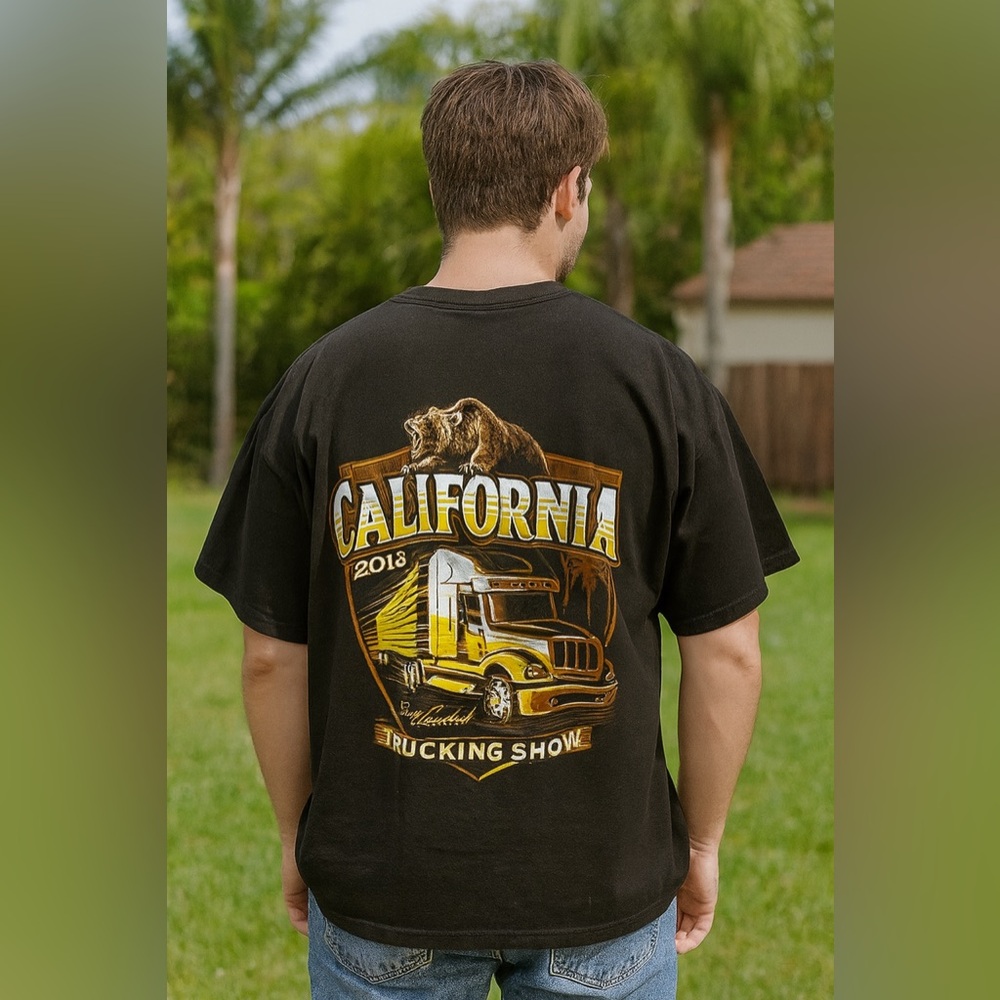 Stay Loaded Apparel California Trucking Show 2018 T-Shirt Black 3X Big Rig